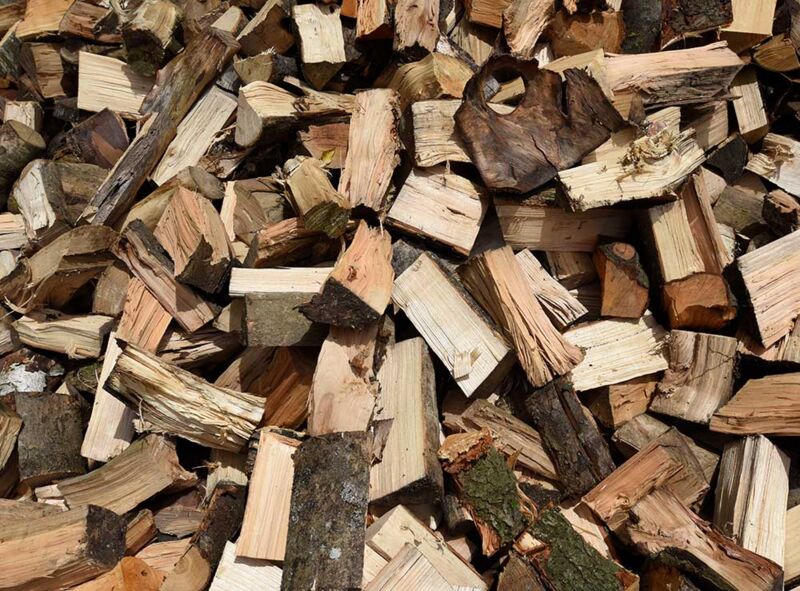 Chopped split log firewood